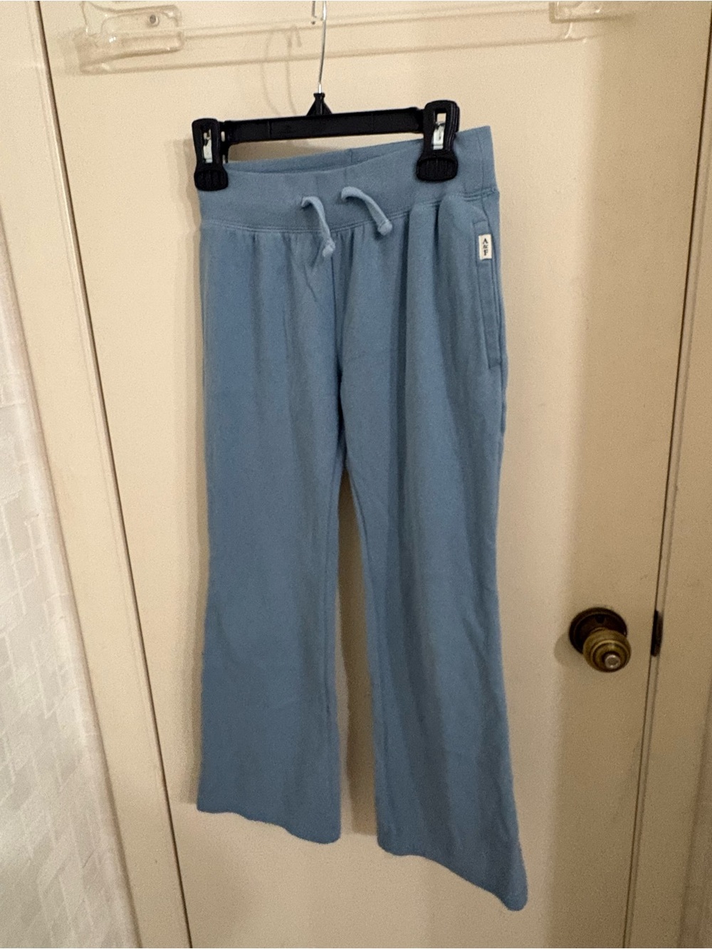 abercrombie kids light blue drawstring joggers